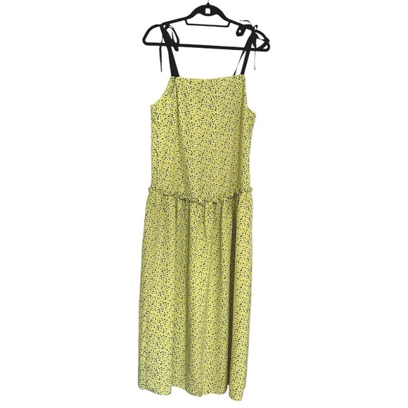 NWT Topshop Floral Print Drop Waist MIDI Dress, Size 6 US Women’s “Lime” Color - Picture 6 of 14